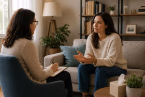 Counseling session focused on emotional support and long-term emotional well-being